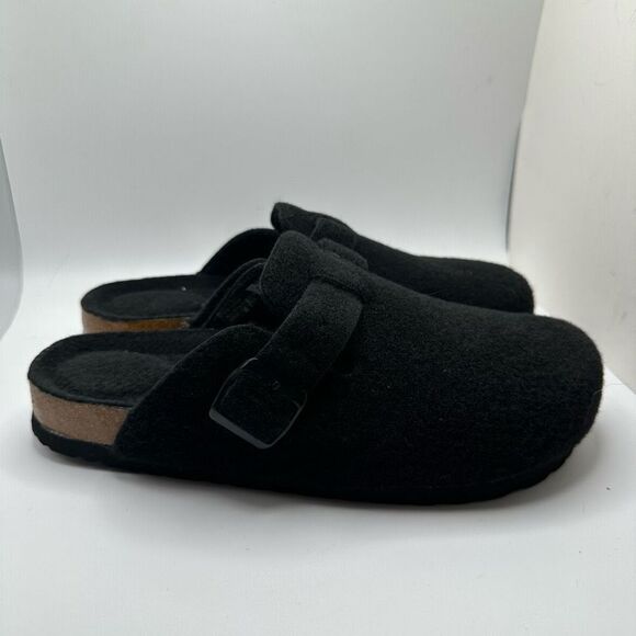 CUSHIONAIRE Women's Cork Footbed Clog with Genuine Leather Upper, Faux Fur Linin - Picture 1 of 7